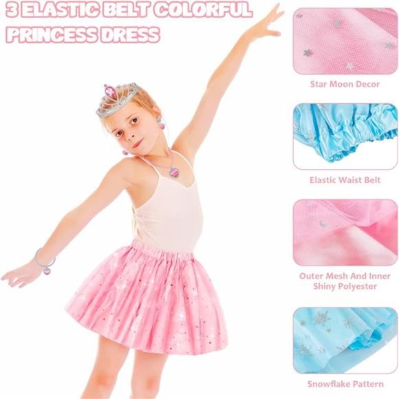 Princess Dress Up Toys & Jewelry Boutique, Costumes Set incl Color Skirts, Shoes - Picture 2 of 7